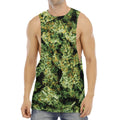 Green Weed Print Men's Muscle Tank Top