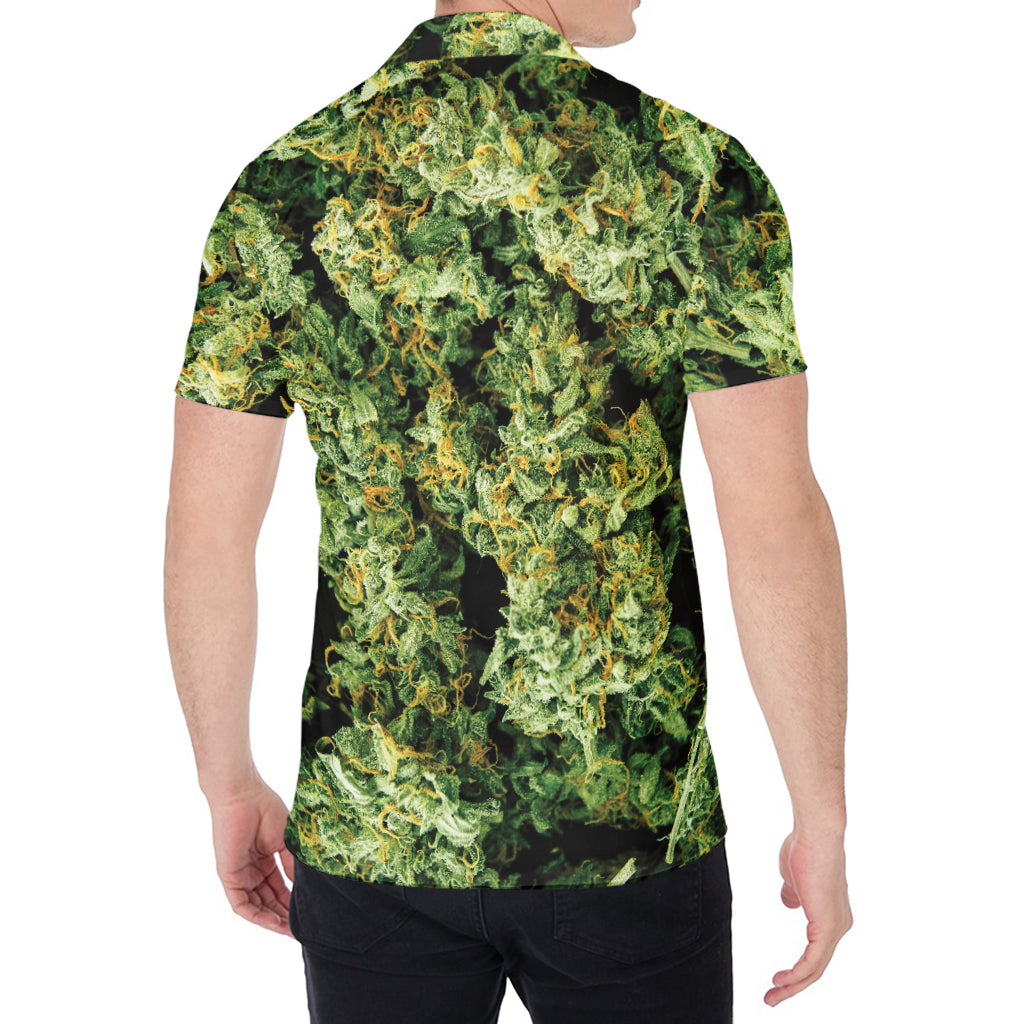 Green Weed Print Men's Shirt