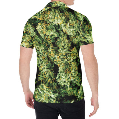 Green Weed Print Men's Shirt