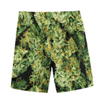Green Weed Print Men's Sports Shorts
