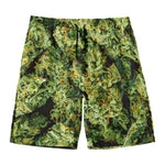 Green Weed Print Men's Swim Trunks