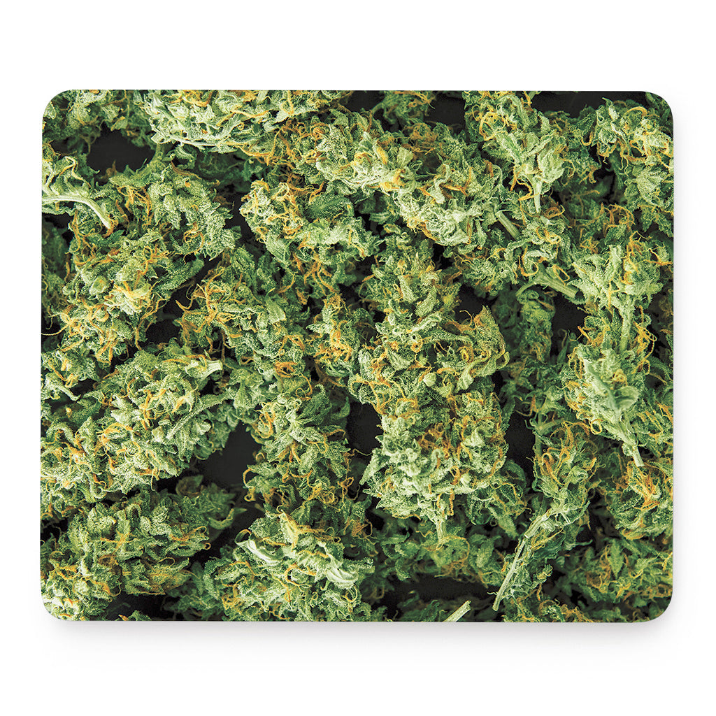Green Weed Print Mouse Pad