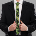 Green Weed Print Necktie