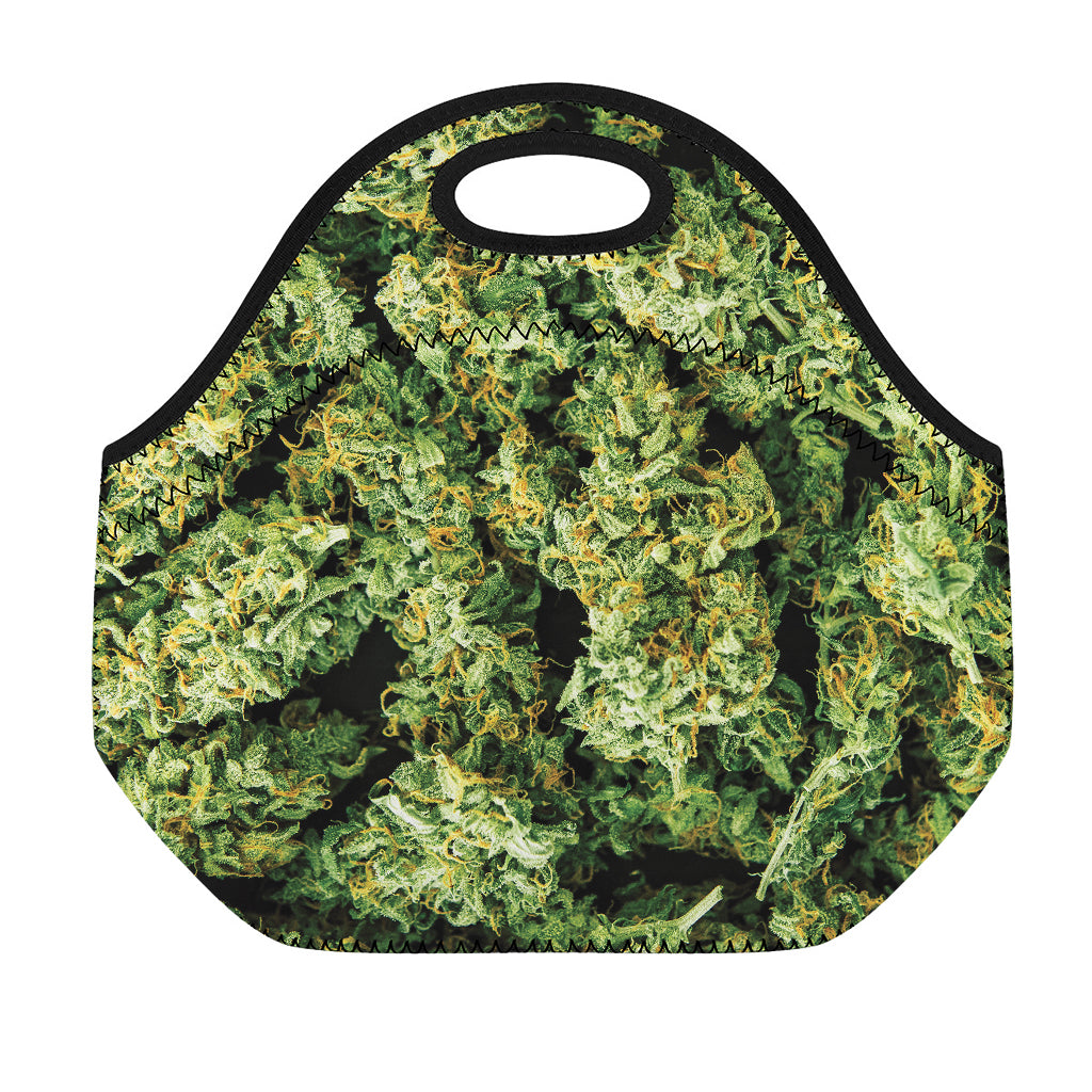Green Weed Print Neoprene Lunch Bag