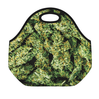 Green Weed Print Neoprene Lunch Bag