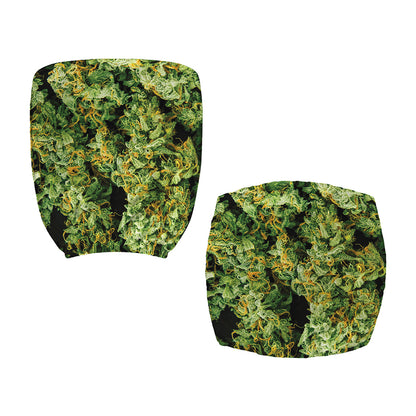 Green Weed Print Office Chair Cover