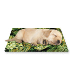 Green Weed Print Pet Cooling Mat Cover