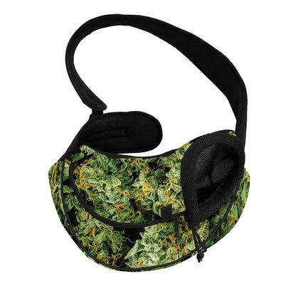 Green Weed Print Pet Sling Carrier