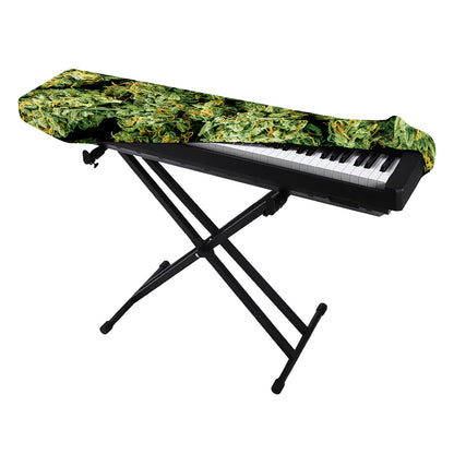 Green Weed Print Piano Keyboard Cover