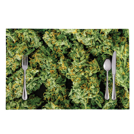 Green Weed Print Placemat