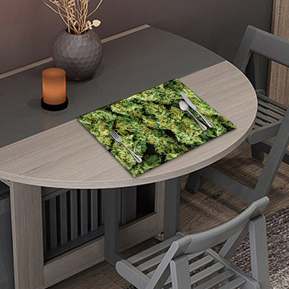 Green Weed Print Placemat