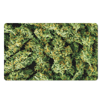 Green Weed Print Polyester Doormat