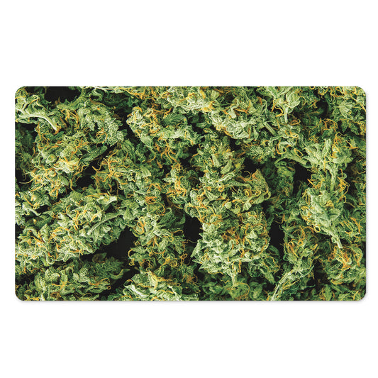 Green Weed Print Polyester Doormat