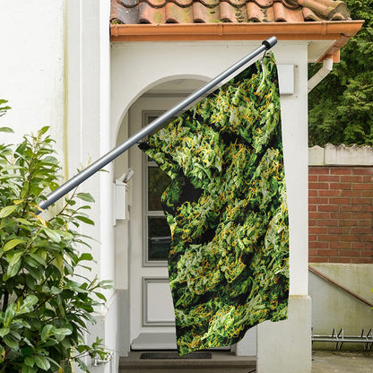 Green Weed Print Polyester Flag