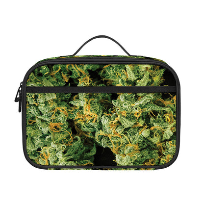 Green Weed Print Portable Lunch Bag