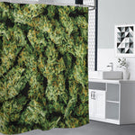 Green Weed Print Premium Shower Curtain