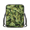 Green Weed Print Rectangular Crossbody Bag