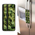 Green Weed Print Refrigerator Handle Covers