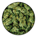 Green Weed Print Round Floor Mat