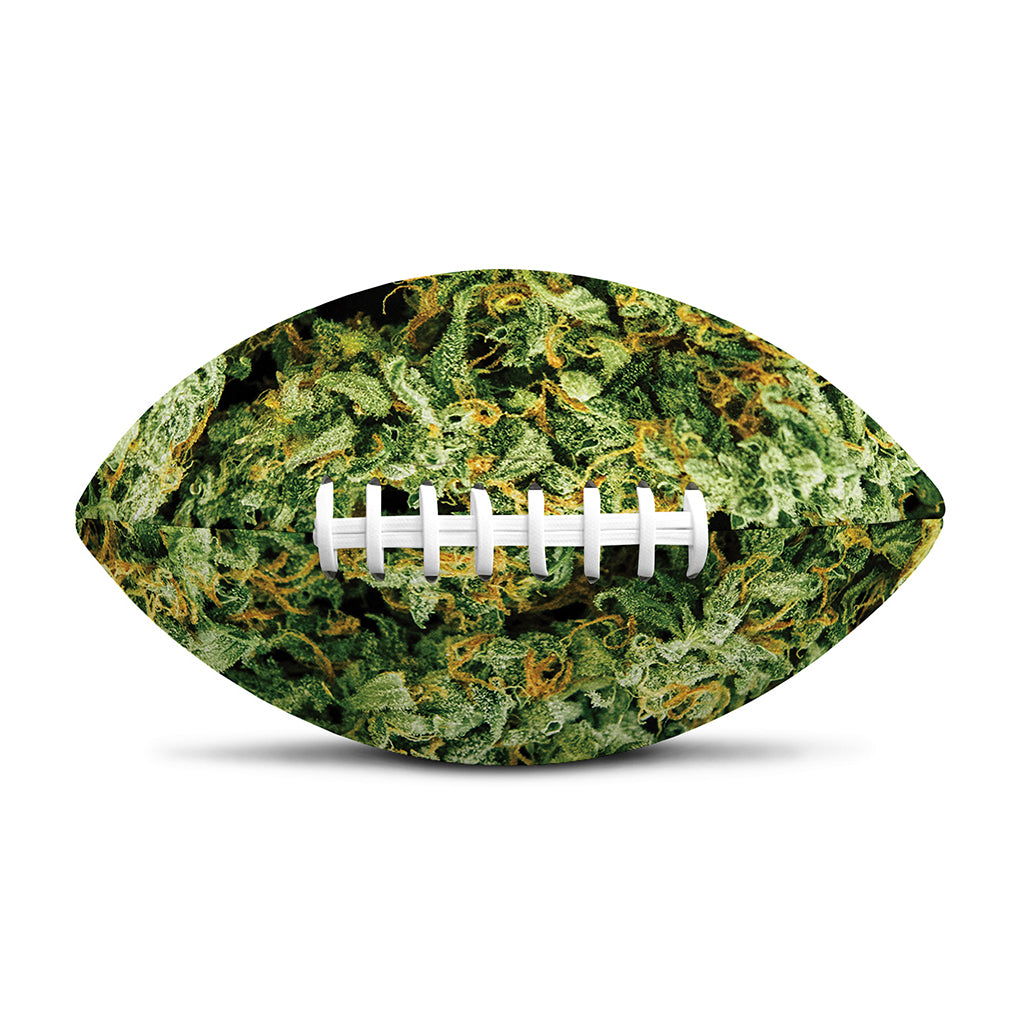 Green Weed Print Rugby Ball