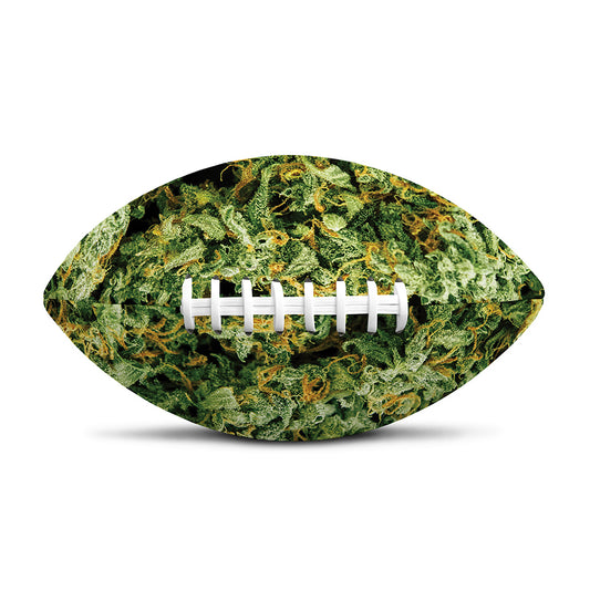 Green Weed Print Rugby Ball