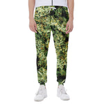 Green Weed Print Scuba Joggers