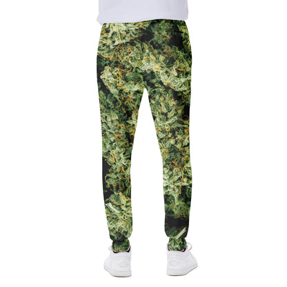 Green Weed Print Scuba Joggers