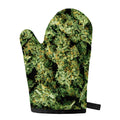 Green Weed Print Single Oven Mitt