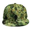 Green Weed Print Snapback Cap