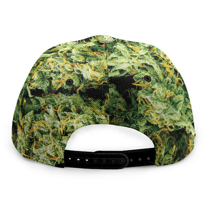 Green Weed Print Snapback Cap