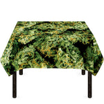Green Weed Print Tablecloth