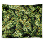 Green Weed Print Tapestry