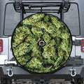 Green Weed Print Tire Cover With Camera Hole