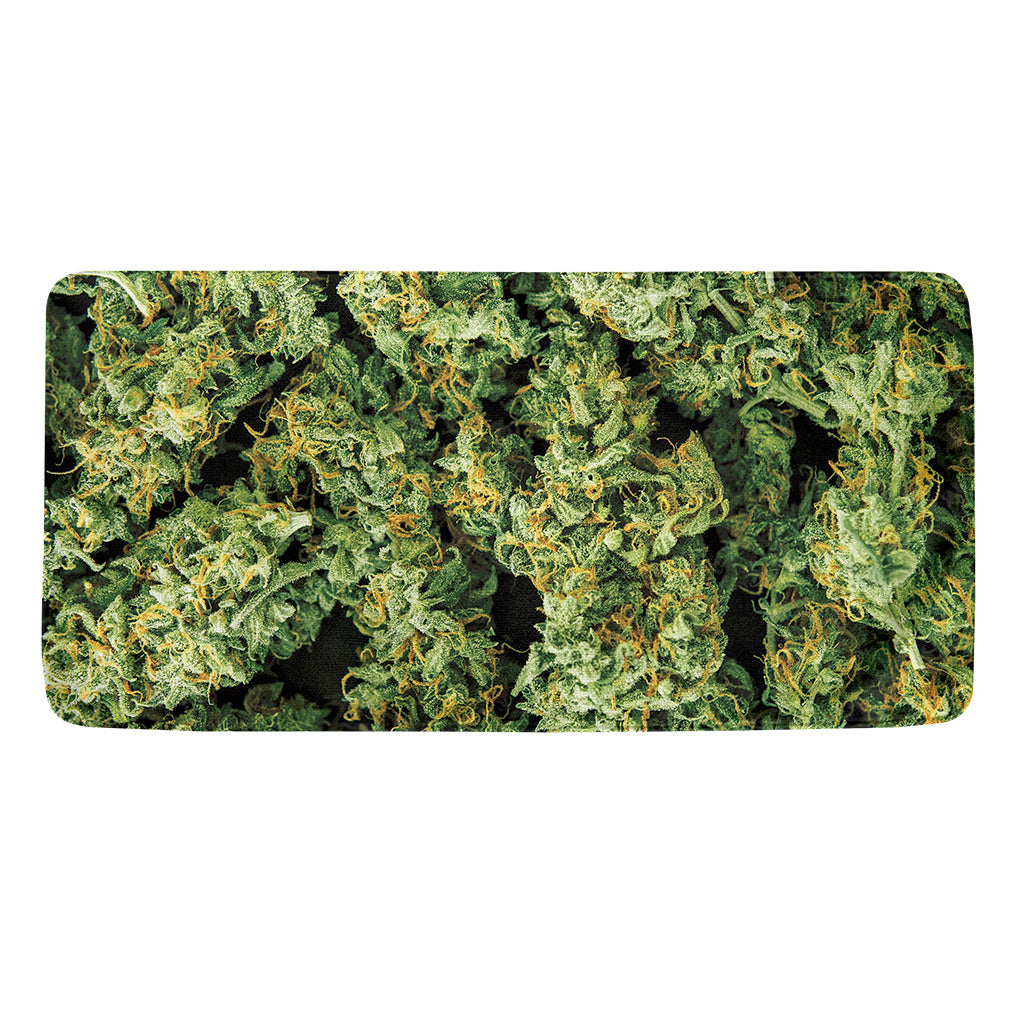 Green Weed Print Towel