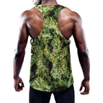 Green Weed Print Training Tank Top
