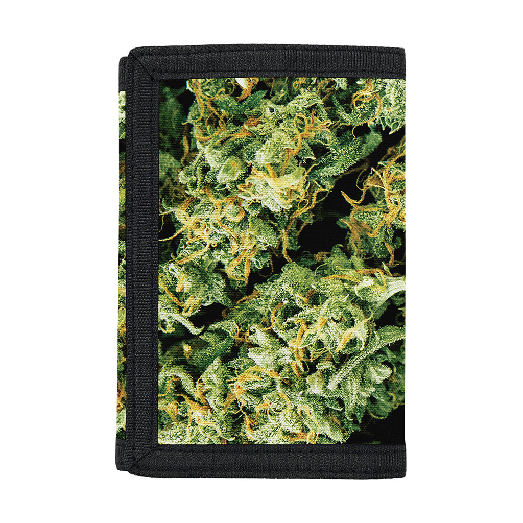 Green Weed Print Trifold Wallet