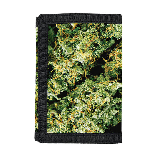Green Weed Print Trifold Wallet