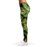 Green Weed Print Women's Leggings