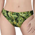 Green Weed Print Women's Thong