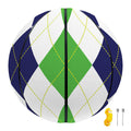 Green White And Navy Argyle Print Basketball