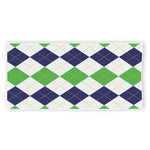 Green White And Navy Argyle Print Beach Towel