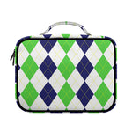 Green White And Navy Argyle Print Briefcase Bible Bag