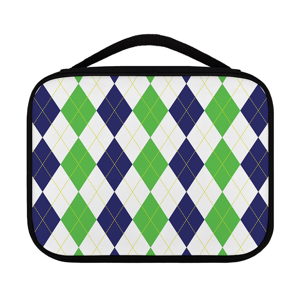 Green White And Navy Argyle Print Classic Bible Case