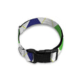 Green White And Navy Argyle Print Dog Collar