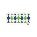 Green White And Navy Argyle Print Extended Mouse Pad