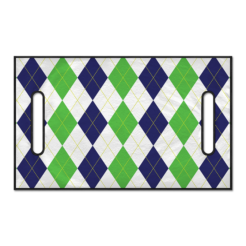 Green White And Navy Argyle Print Golf Cart Seat Cover