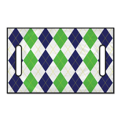 Green White And Navy Argyle Print Golf Cart Seat Cover