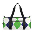Green White And Navy Argyle Print Gym Bag