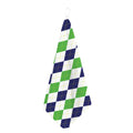 Green White And Navy Argyle Print Hand Towel