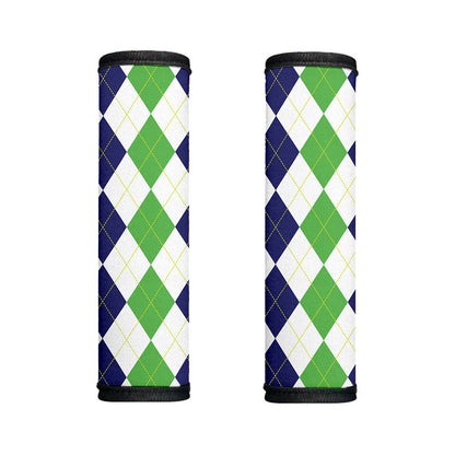 Green White And Navy Argyle Print Handle Covers
